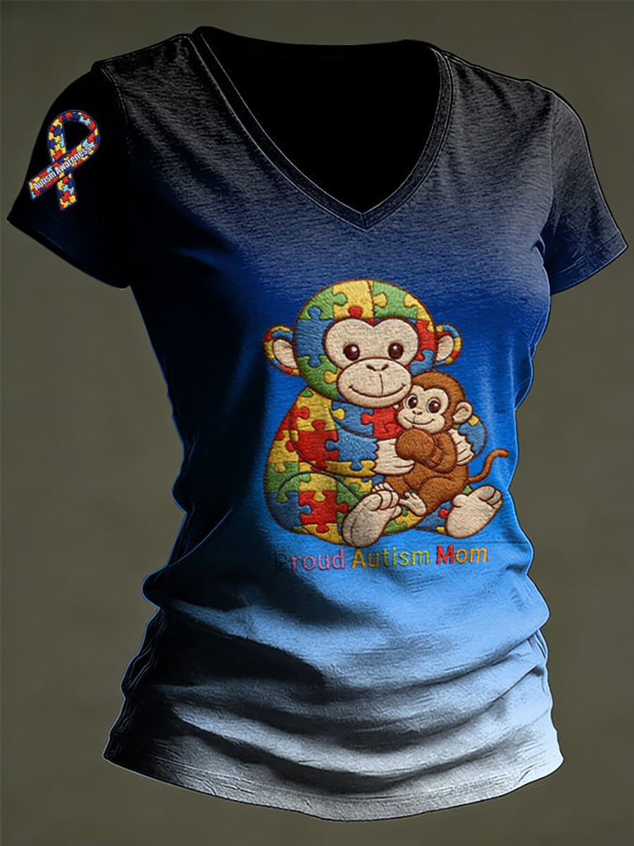 Women's Autism Awareness Print t-shirt, Autism Awareness Shirt, Autistic Gifts For Adults