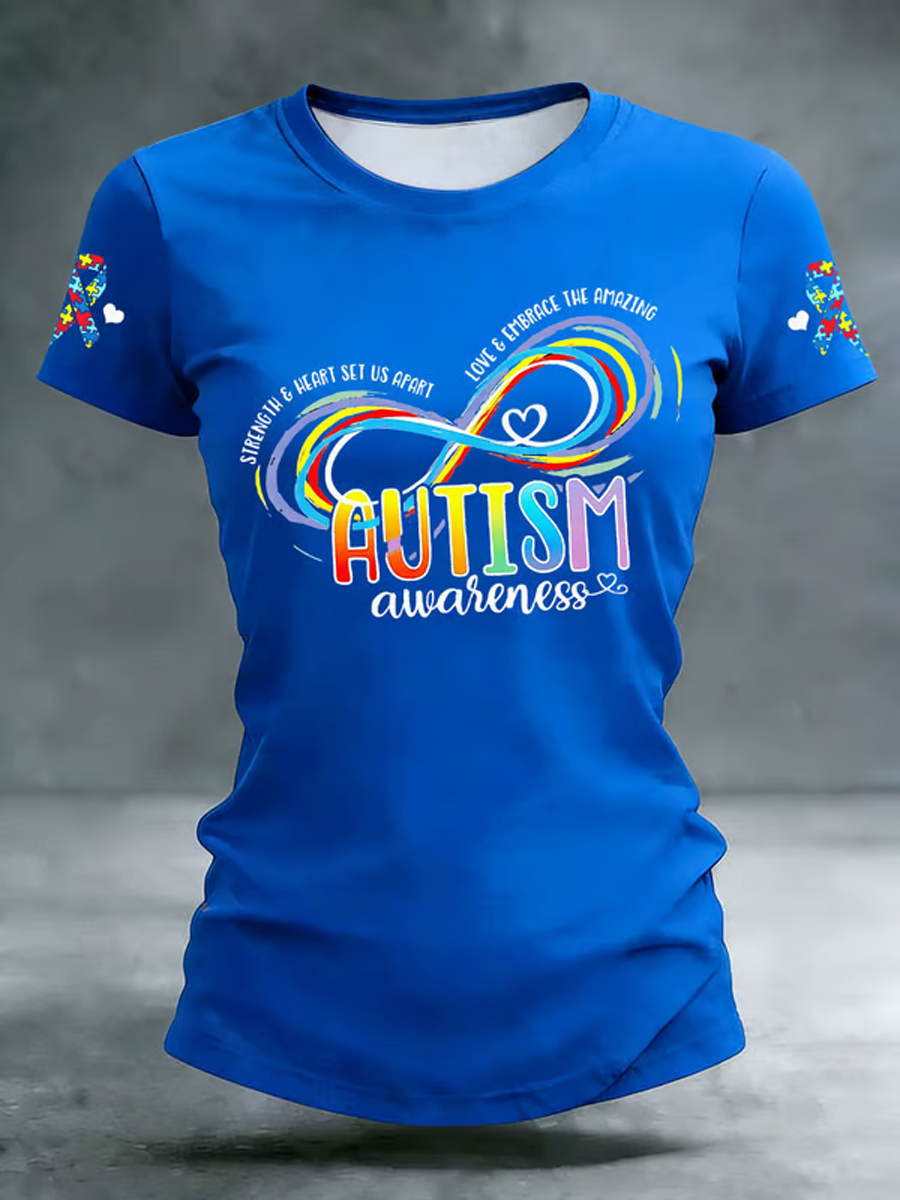 Women's Autism Acceptance short-sleeved t-shirt, Autism Awareness Shirt, Autistic Gifts For Adults