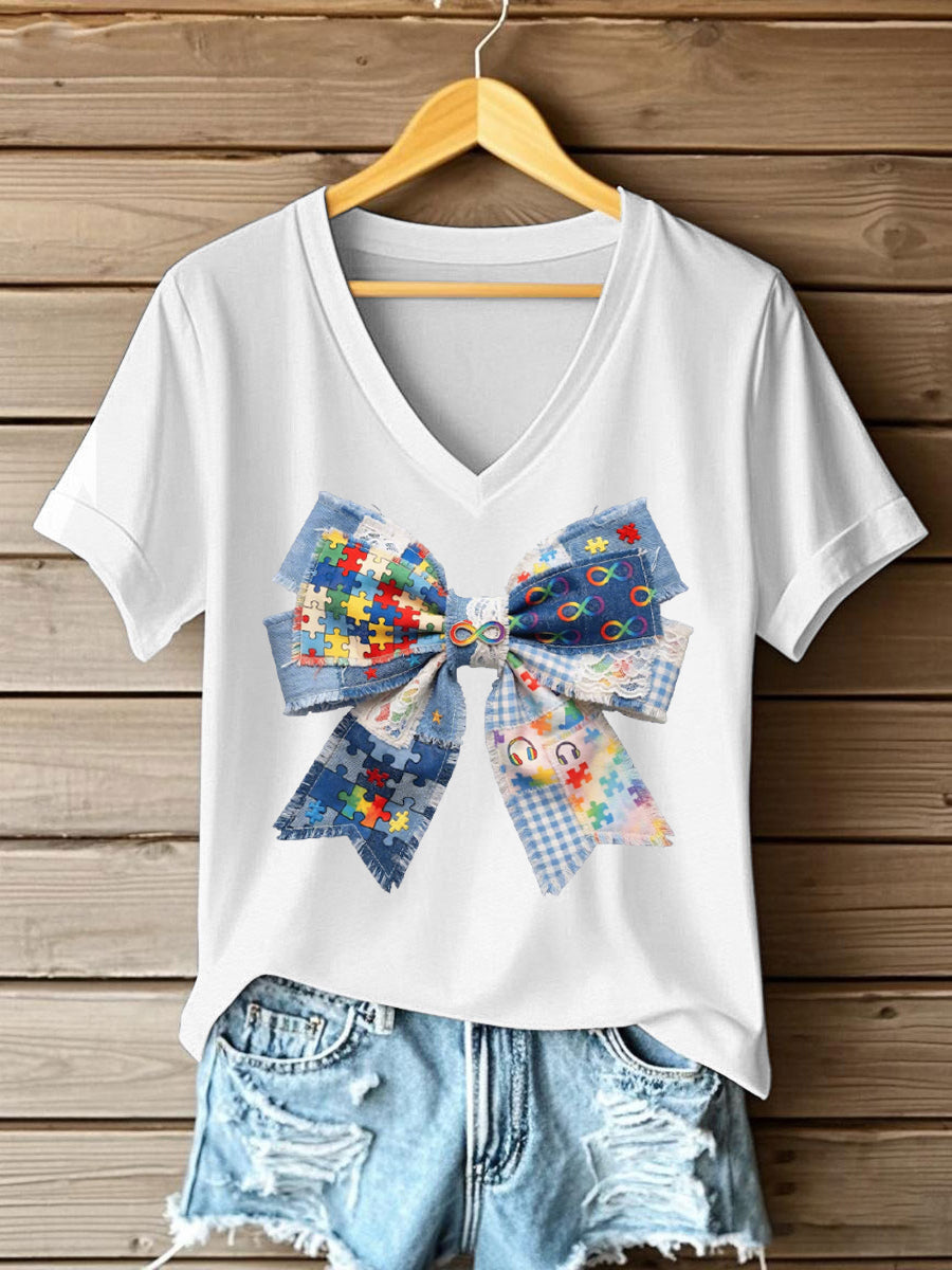 Women's Autism Awareness Print t-shirt, Autism Awareness Shirt, Autistic Gifts For Adults