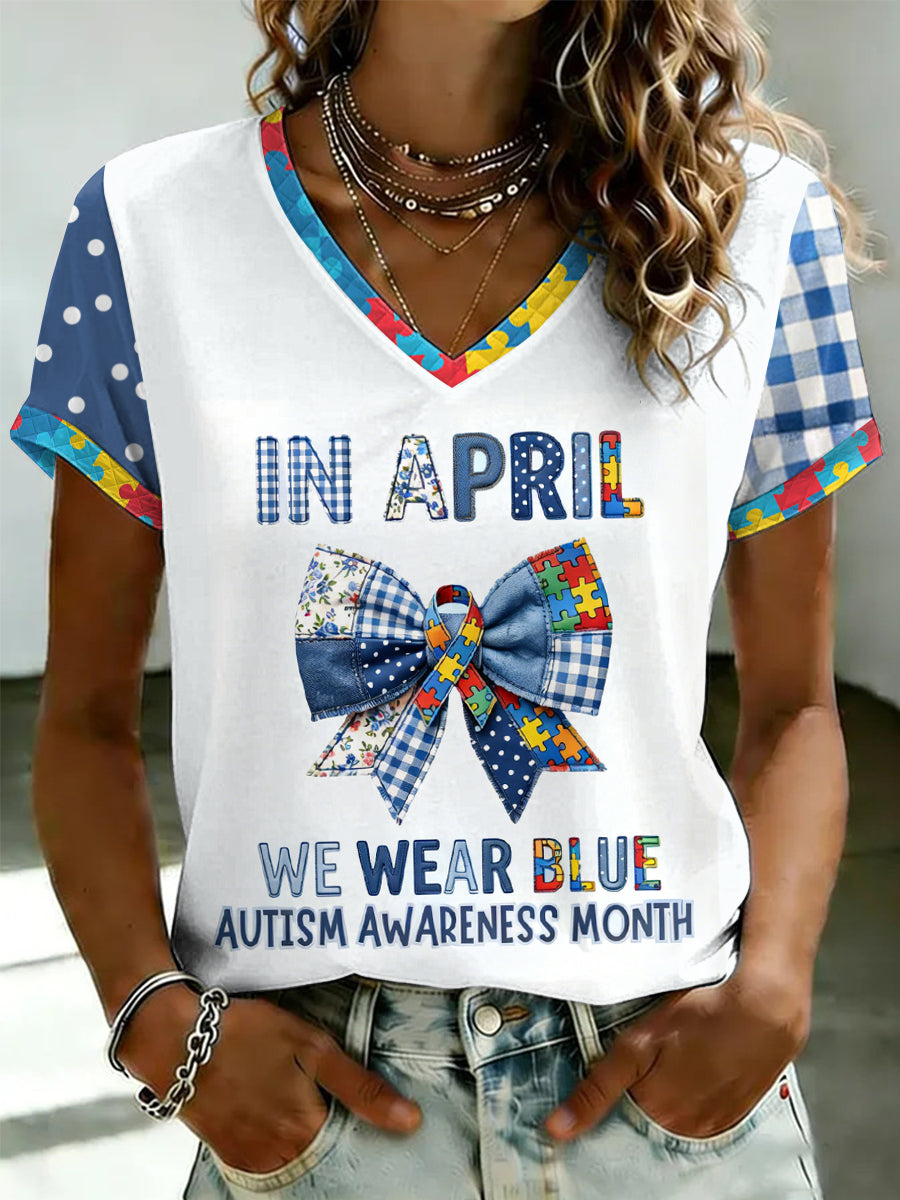Women's Autism Awareness Print t-shirt, Autism Awareness Shirt, Autistic Gifts For Adults