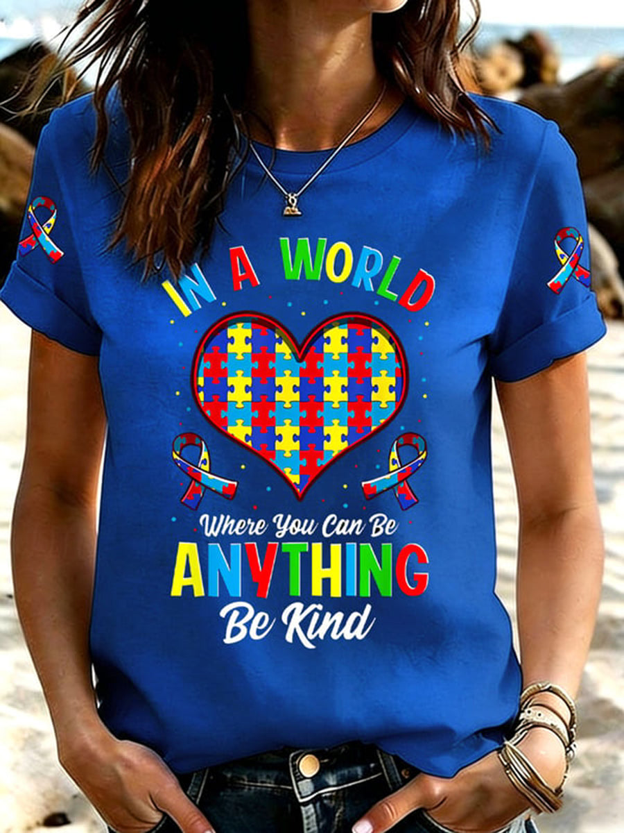 Women's Autism Acceptance Crew Neck t-shirt, Autism Awareness Shirt, Autistic Gifts For Adults