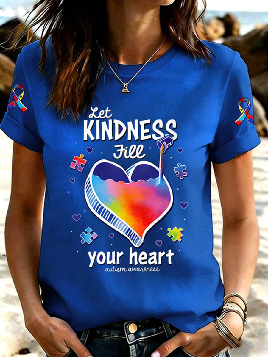 Women's Autism Acceptance Crew Neck t-shirt, Autism Awareness Shirt, Autistic Gifts For Adults