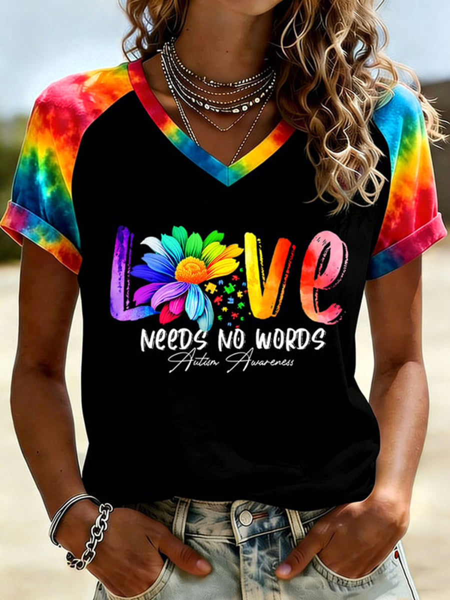 Women's Autism Acceptance V-Neck t-shirt, Autism Awareness Shirt, Autistic Gifts For Adults