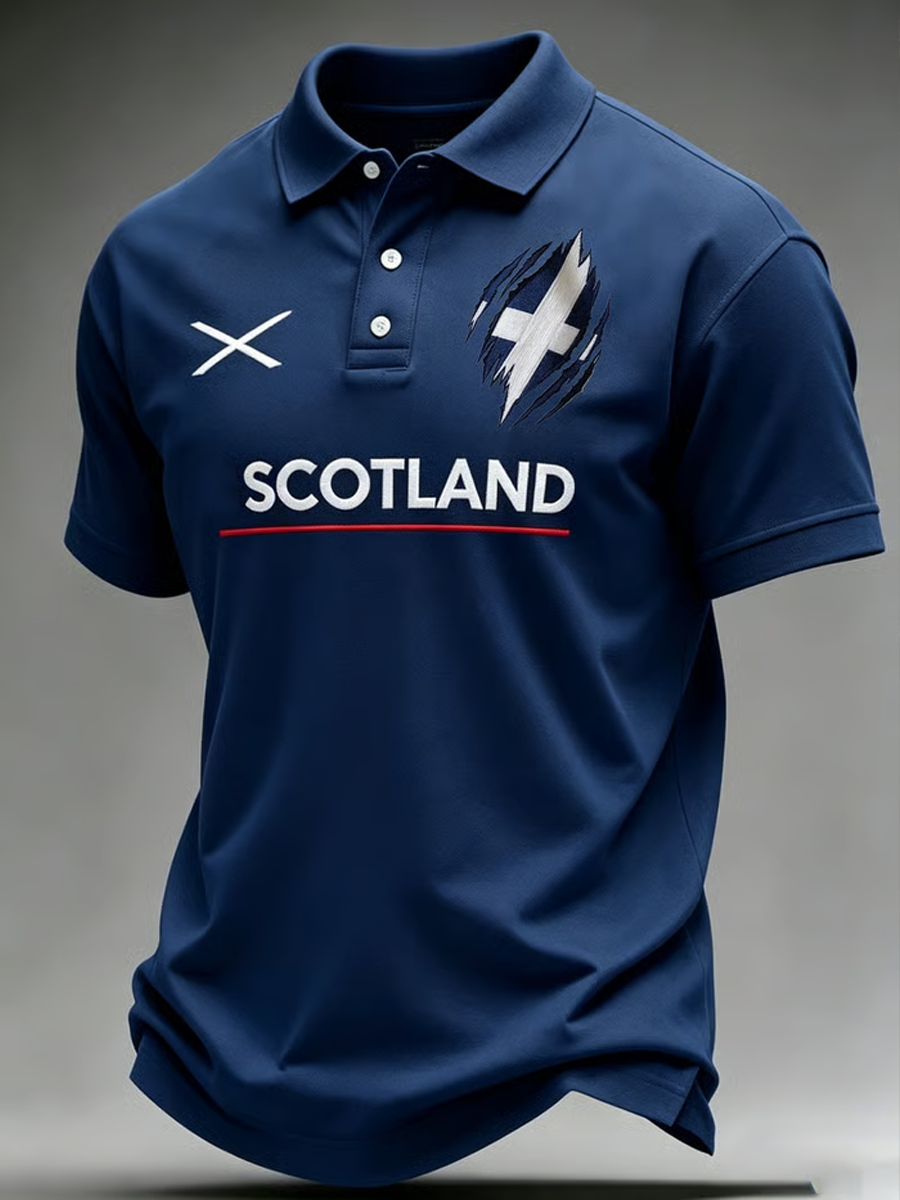 Scotland Blue White Fan Shirt Football Champion Shirt Soccer Fan Shirt
