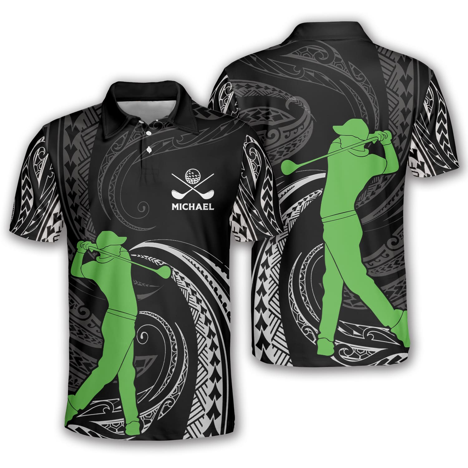 Okayest Golfer Classy Tribal Custom Golf Polo Shirts For Men, Long Sleeve Golf Shirts, Golf Lovers Gift