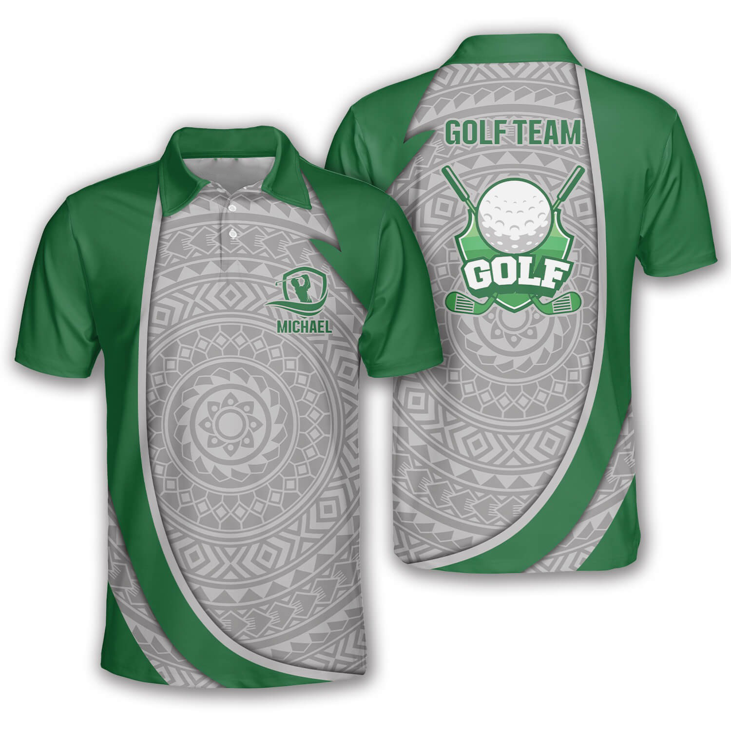 Champion Tribal Custom Golf Polo Shirts For Men, Long Sleeve Golf Shirts, Golf Lovers Gift