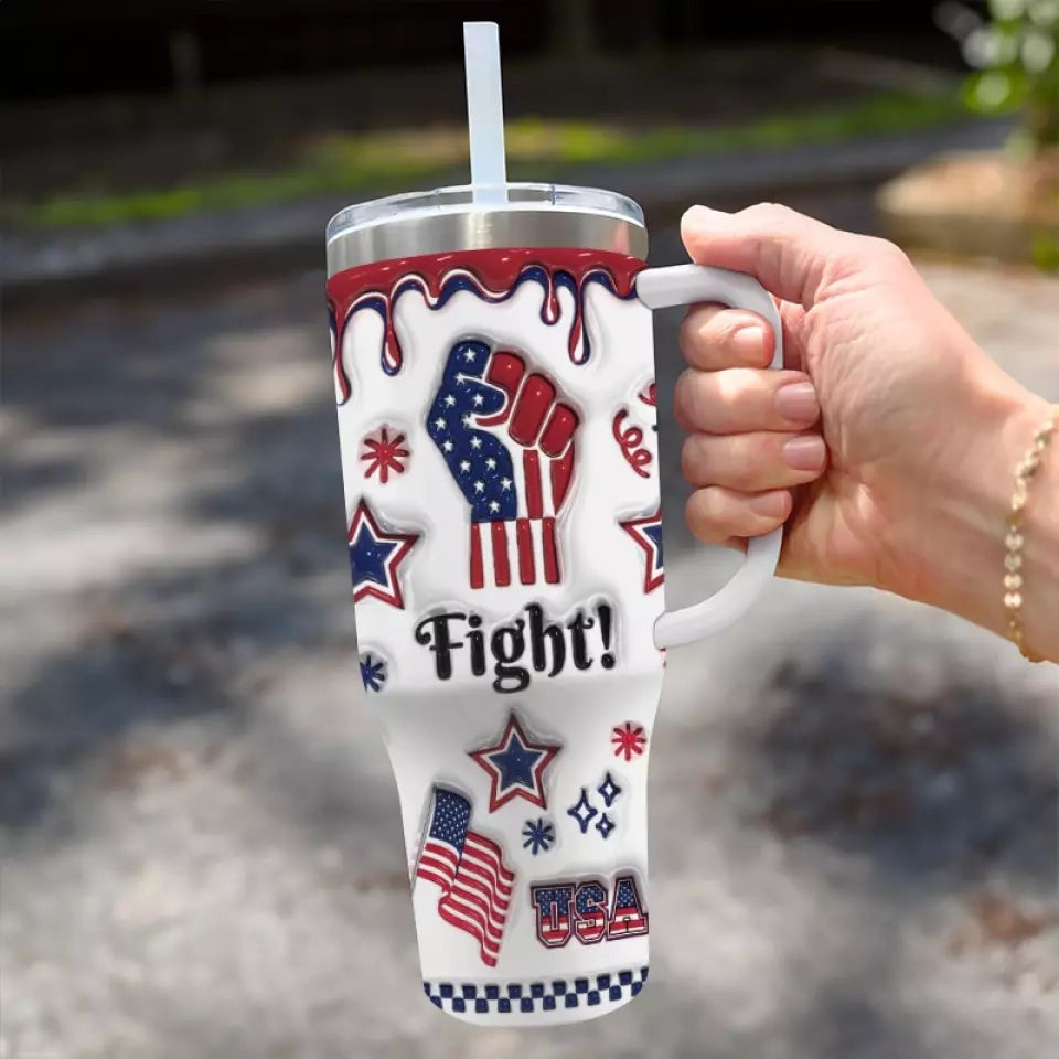 Fight! US Election Stanley Tumbler with Handle, Trumptumbler