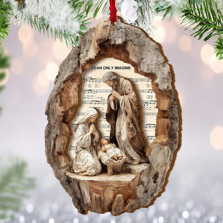 I Can Only Imagine 2 Layered Wood Ornament, Christian Ornament, Family Christmas Gift