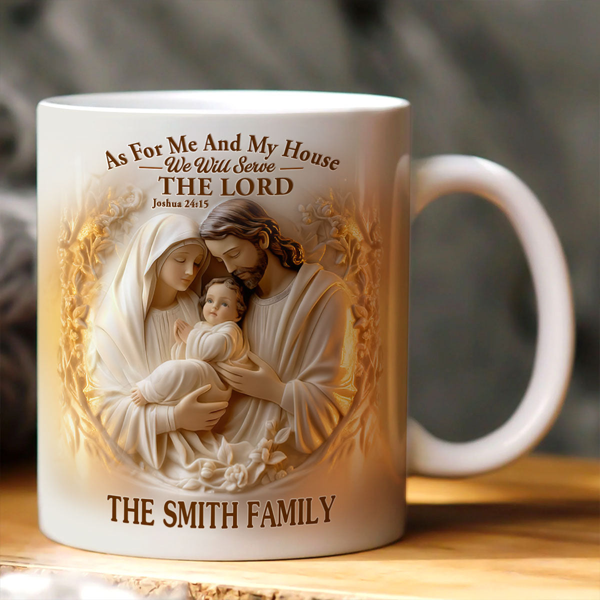 As For Me And My House We Will Serve The Lord Custom Ceramic Mugs, Christian Coffee Mugs