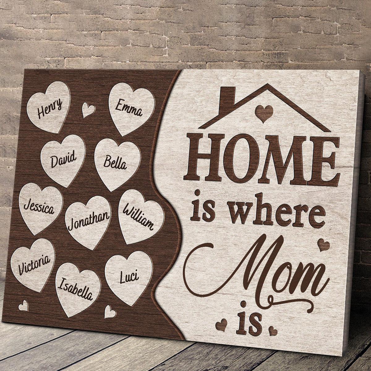 Home Is Where Mom Is Custom Canvas Wall Art, Mother's Day Gift