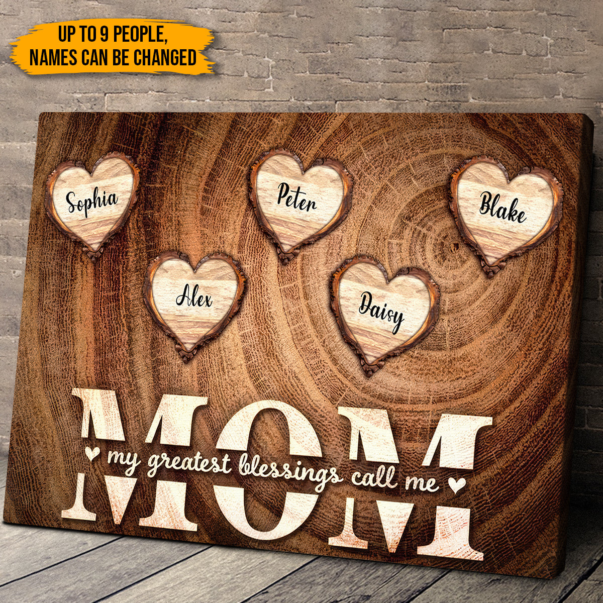 My Greatest Blessings Call Me Mom Custom Canvas Wall Art, Mother's Day Gift