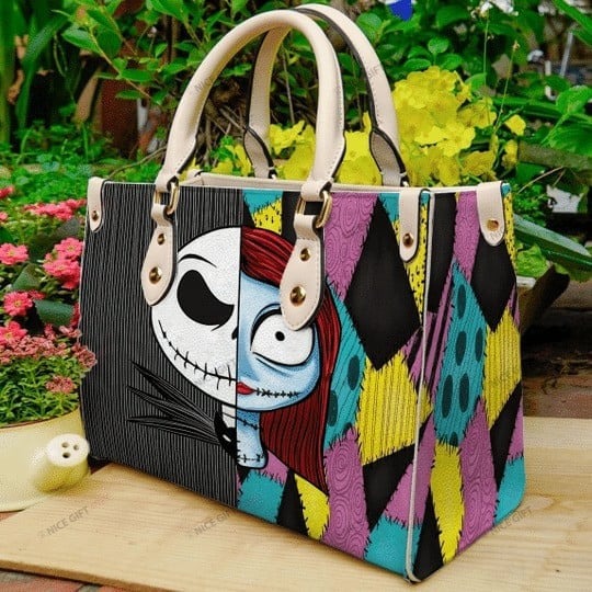 Halloween Jack Skellington And Sally Leather Handbag, The Nightmare Before Christmas Gift