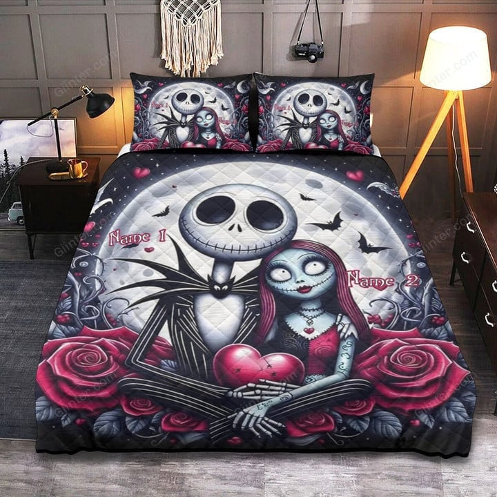 Nightmare Before Christmas Custom Bed Sets, Jack & Sally Bedding Set, Valentine's Day Gift