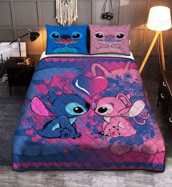 Cute Cartoon Quilt Bed Sets, Couple Bedding Set, Valentine Gift For Couple