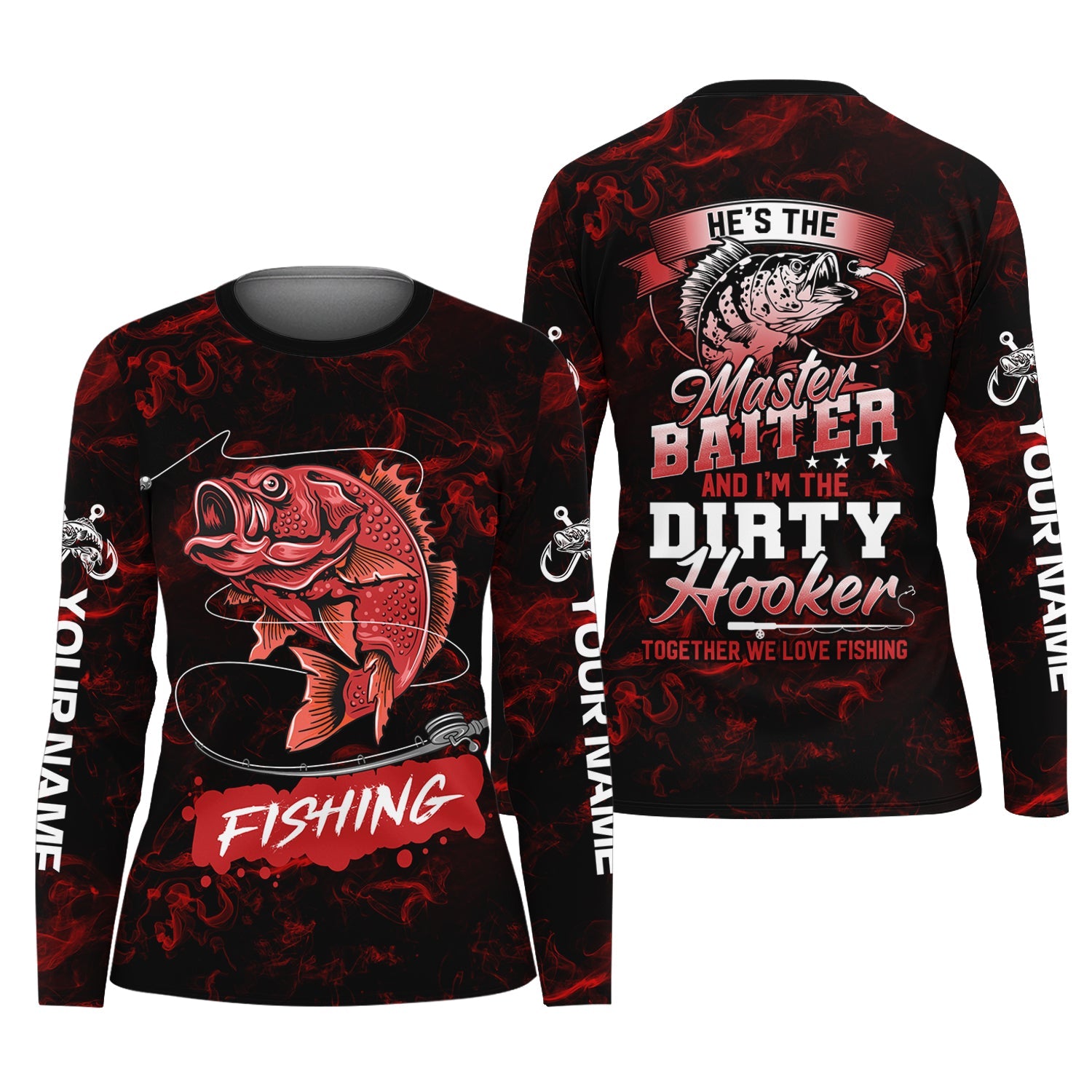 dirty hooker fishing gear He's the Master Baiter & I'm the Dirty Hooker, Fishing Women SPF Shirt – CustomFam