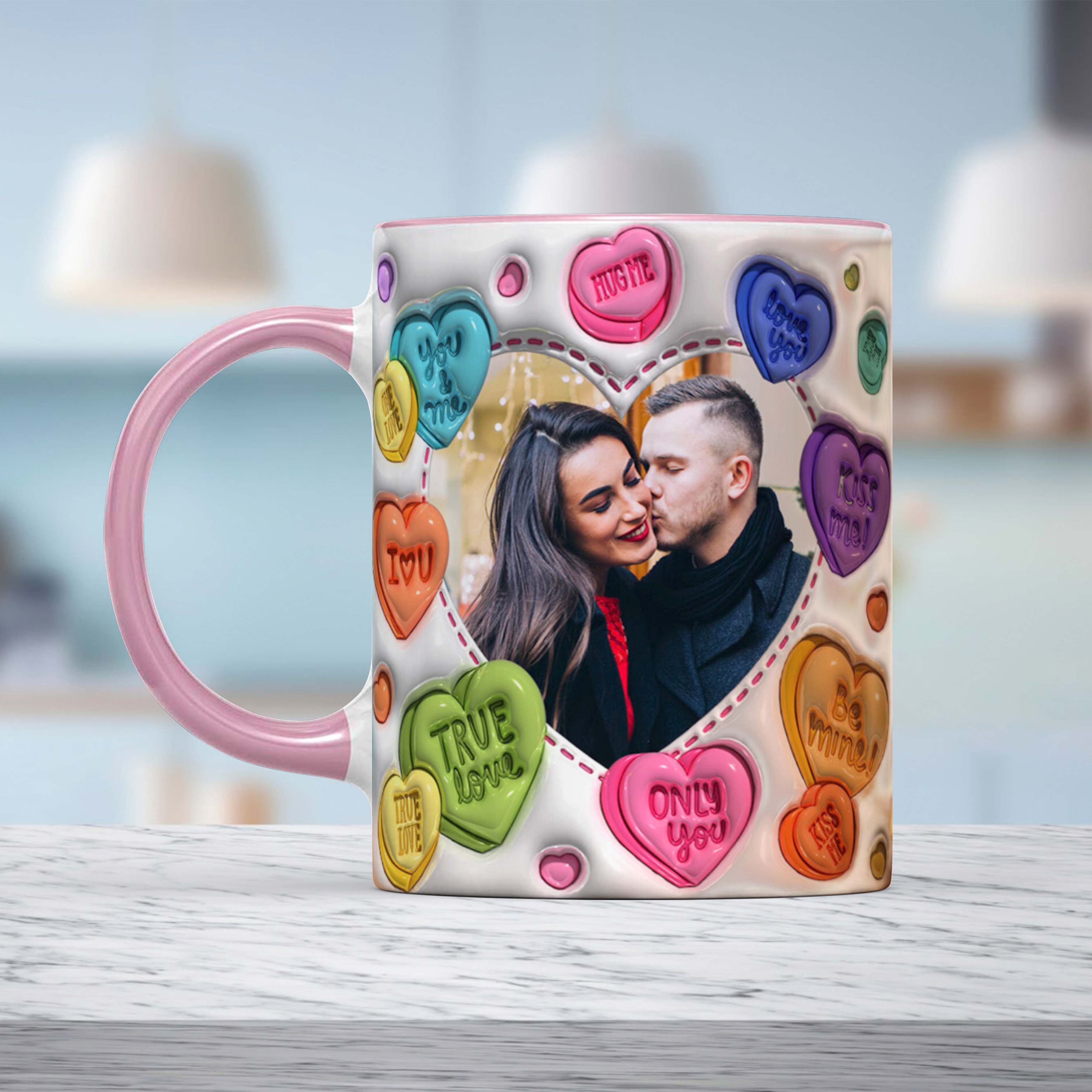 Personalized Accent Mug, Two Tone Coffee Mugs, Couple Mug, Valentine Gift For Couple