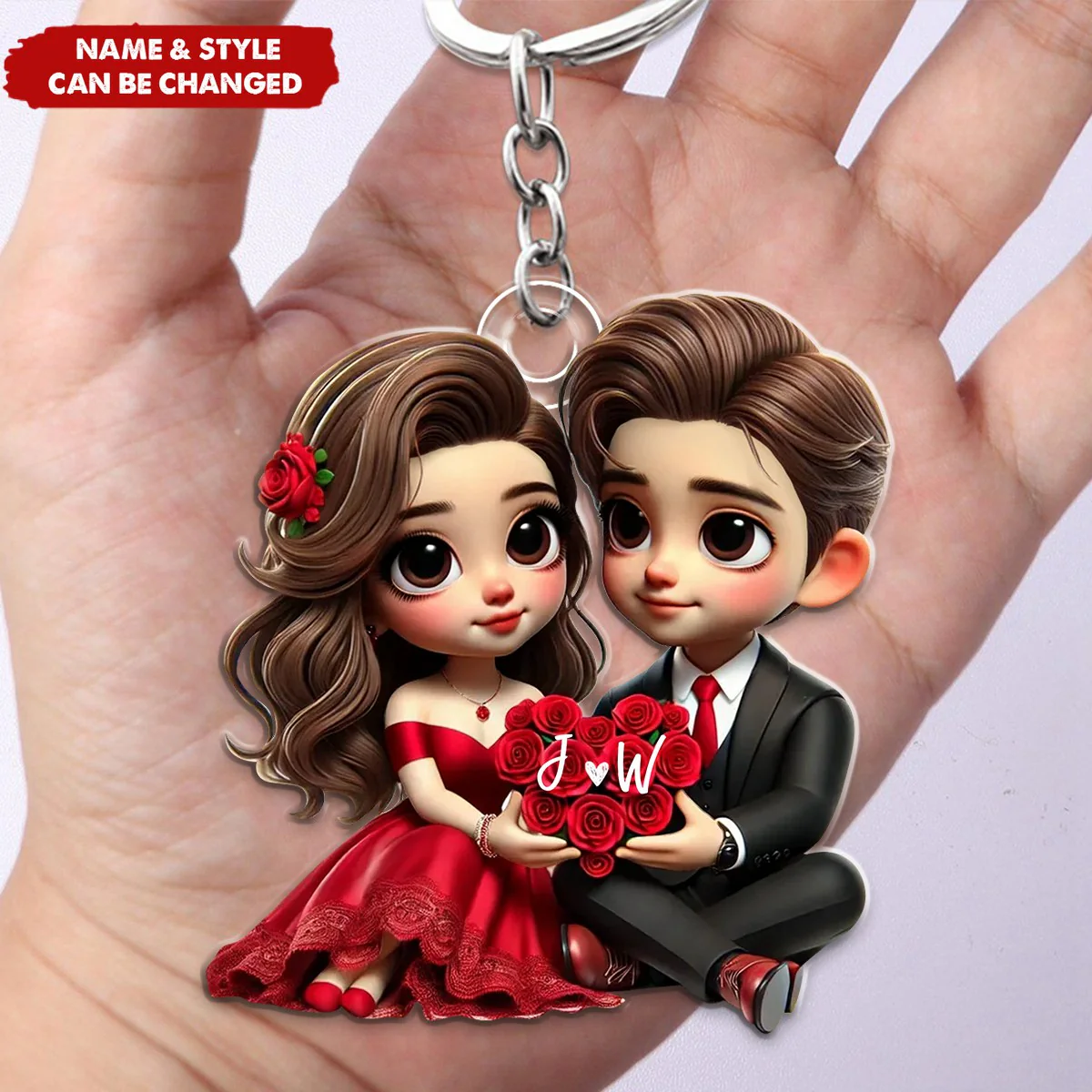 New Wedding Couple Acrylic Ornament, Keychain For Couple, Cute Couple Keychain, Valentine Gift For Her