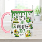 Just A Girl/Guy Who Love Frog Personalized Accent Mug, Two Tone Coffee Mugs, Mother's Day Gifts