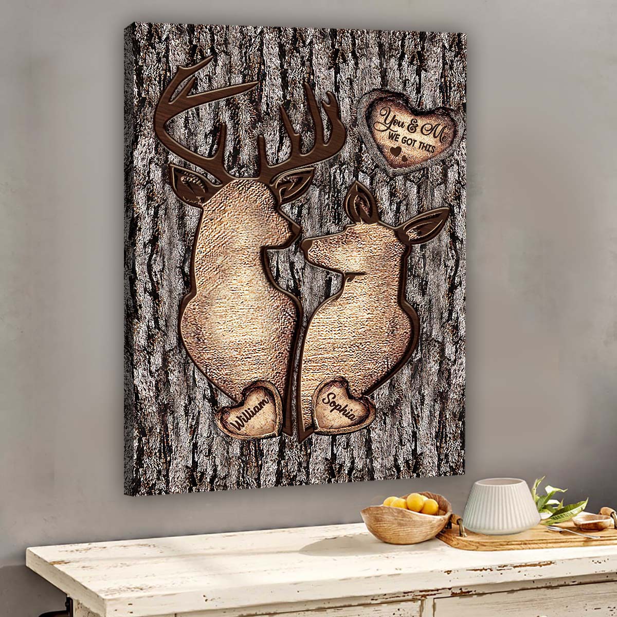 You And Me We Got This Custom Hunting Couple Canvas Wall Art, Couple Valentine Gift