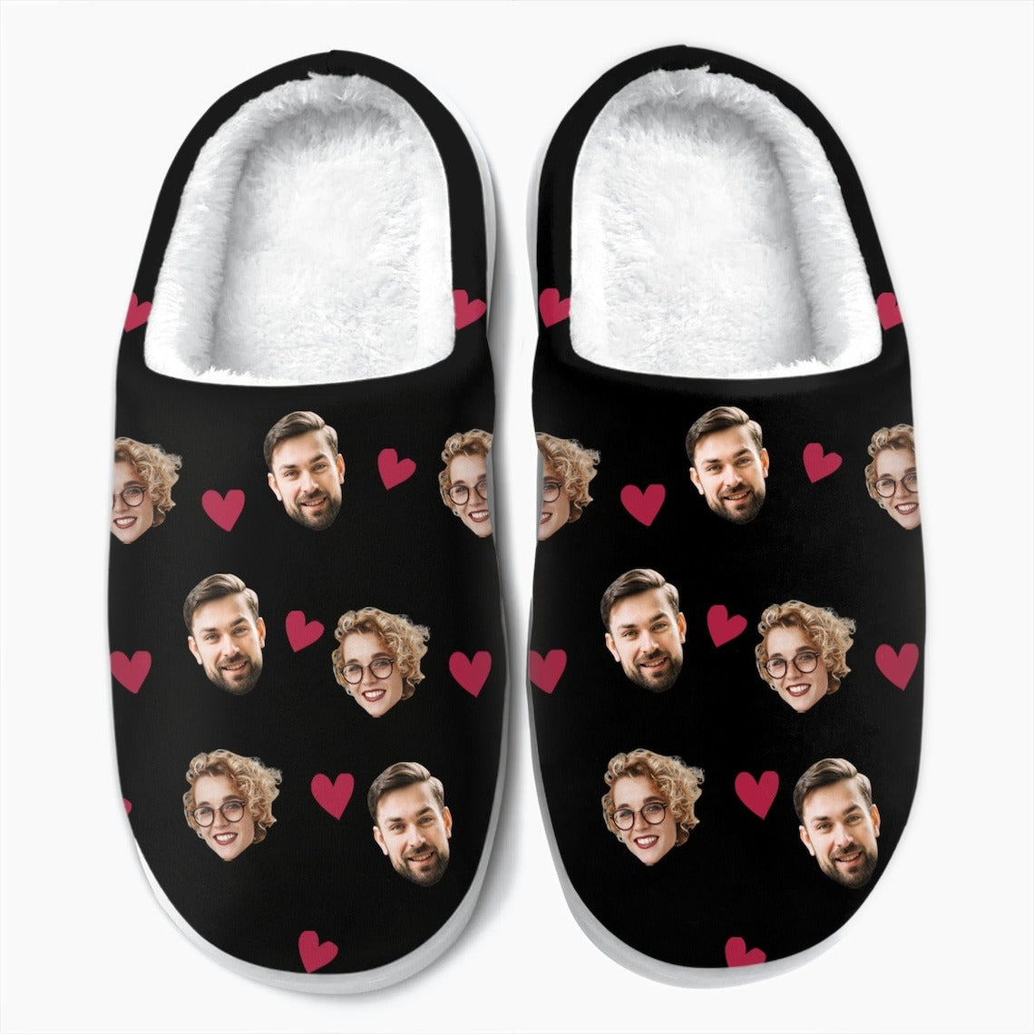 Custom Face Couple Slippers, Personalized Valentine Gift For Couple, Couple Face Slippers, Custom Photo Slippers, Valentine's Day Gift