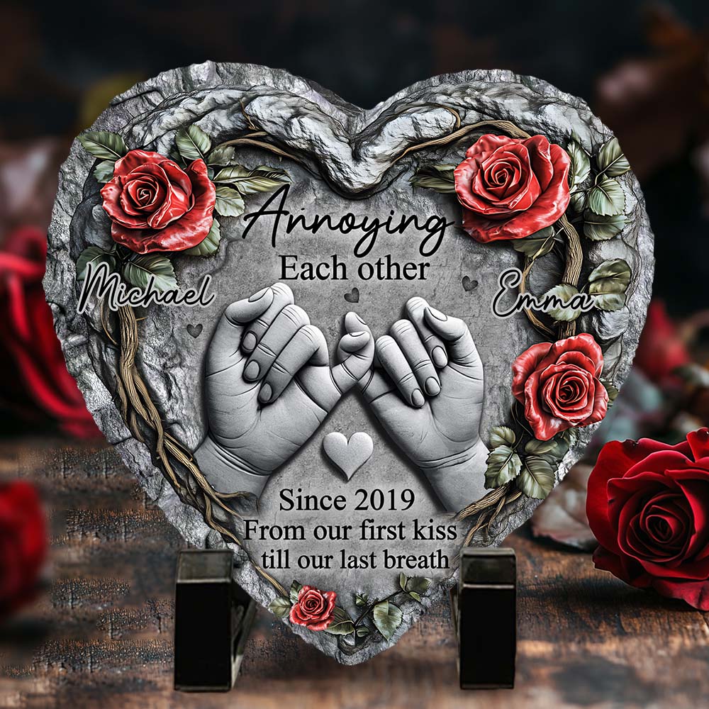 Till Death Do Us Part Personalized Couple Heart Shaped Stone, Couple Valentine Gift, Anniversary Gifts