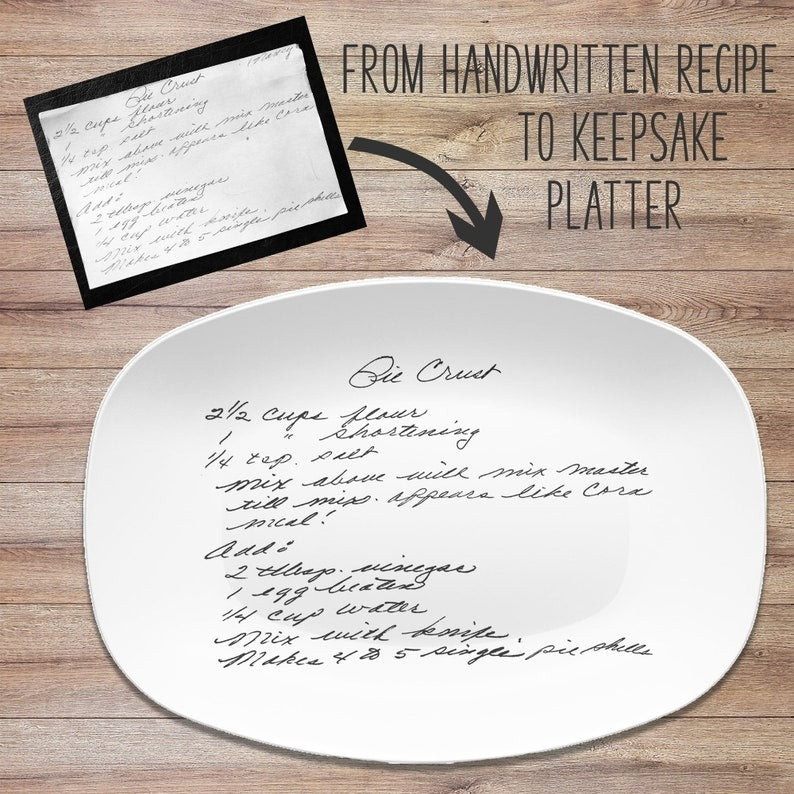 Personalized Handwritten Family Recipe Platter, Custom Cookie Handwriting Recipe Platter, Family Recipe Keepsake, Christmas Gift For Mother