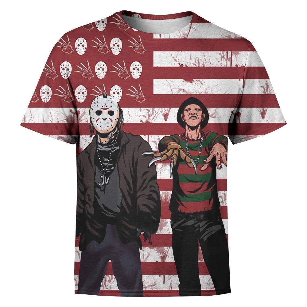 Jason And Freddy T-Shirt, Gift For Horror Movies Fan, Halloween Gifts