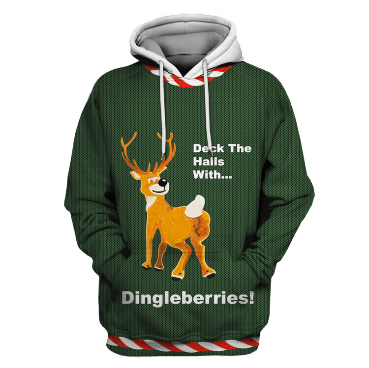 Deck The Halls With Dingleberries Christmas Tshirt Hoodie Ugly Sweater, Unique Christmas Gift