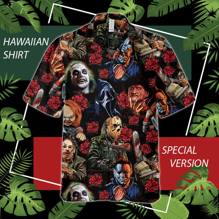 Horror Movie Hawaiian Shirt, Halloween Spooky Hawaiian Shirt