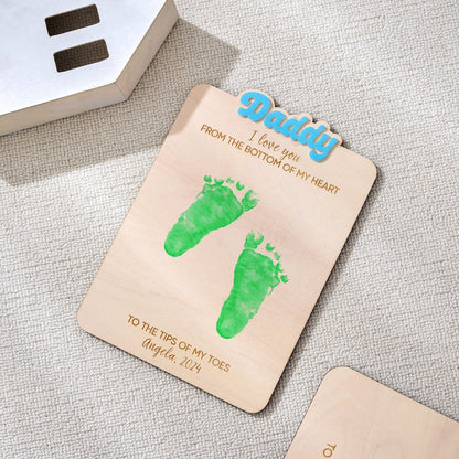 Father's Day Footprint DIY Craft, Personalized Kids' Footprint, Father’s Day Gifts, Father’s Day Sign, Gift for Dad, Gift for Grandpa