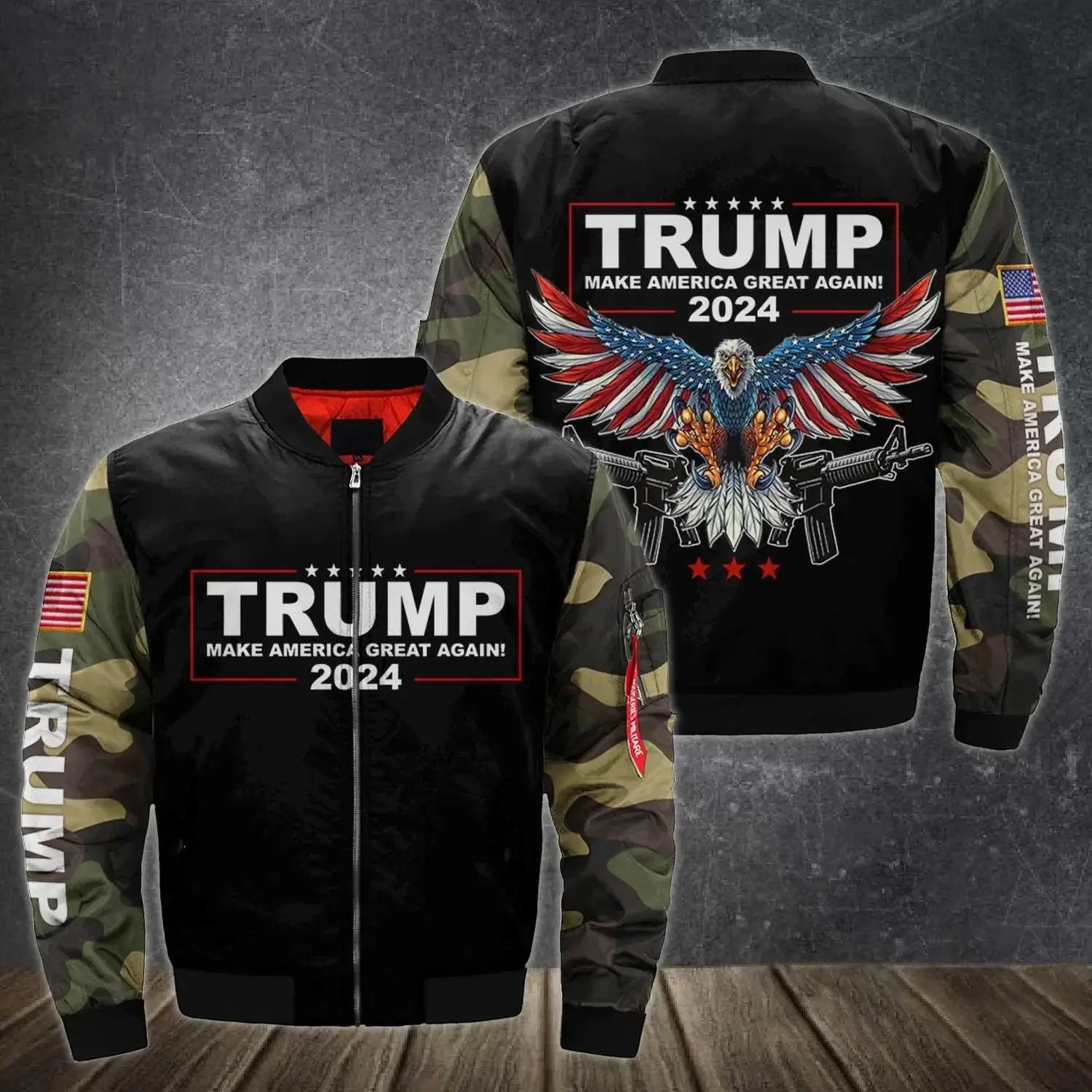 Trump 2024 Make America Great Again, USA Election Bomber, Patriotic Bomber Jacket