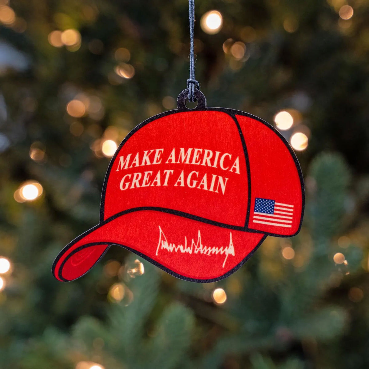 MakeAmericaGreatAgain Trump2024 Funny Acrylic Christmas Ornament, 47th President Ornament