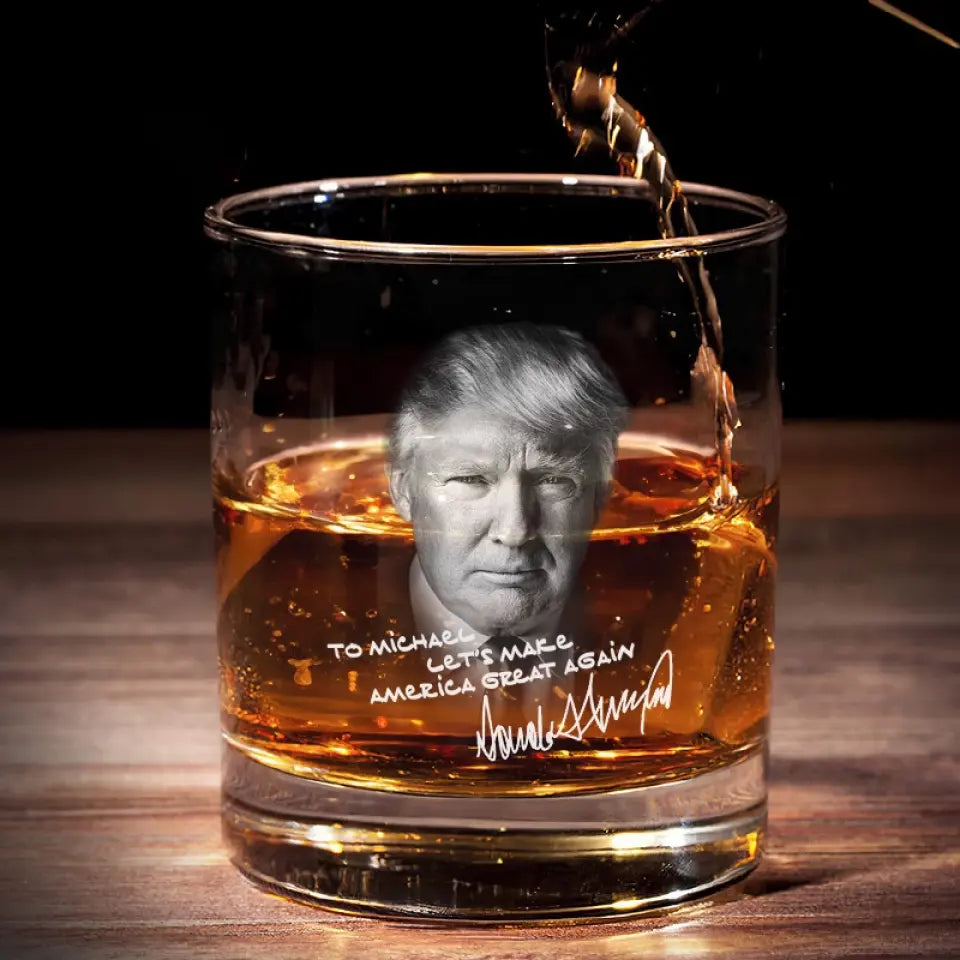 Personalized Trump2024 America Great Again Whiskey Glass, Wine Glasses, Presents For Dad