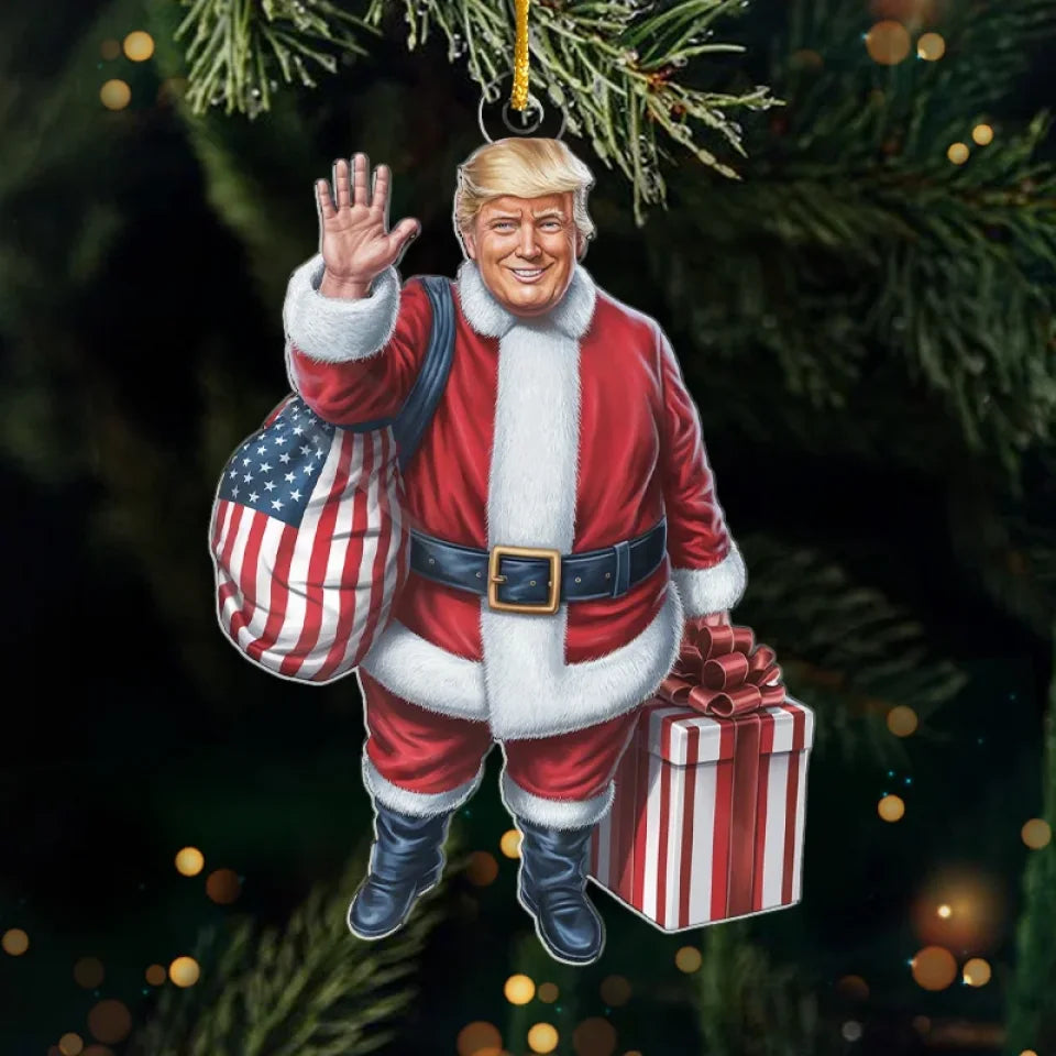 Miss Me Yet ? Funny Trump Santa Claus Custom Shaped Acrylic Ornament, 2024 Christmas Ornament