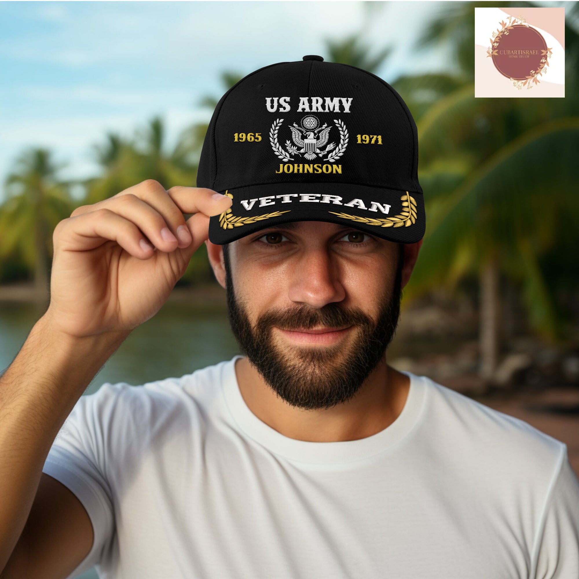 Personalized Embroidered Baseball Cap with Military Service Years, Dad Hat, Veteran Gift