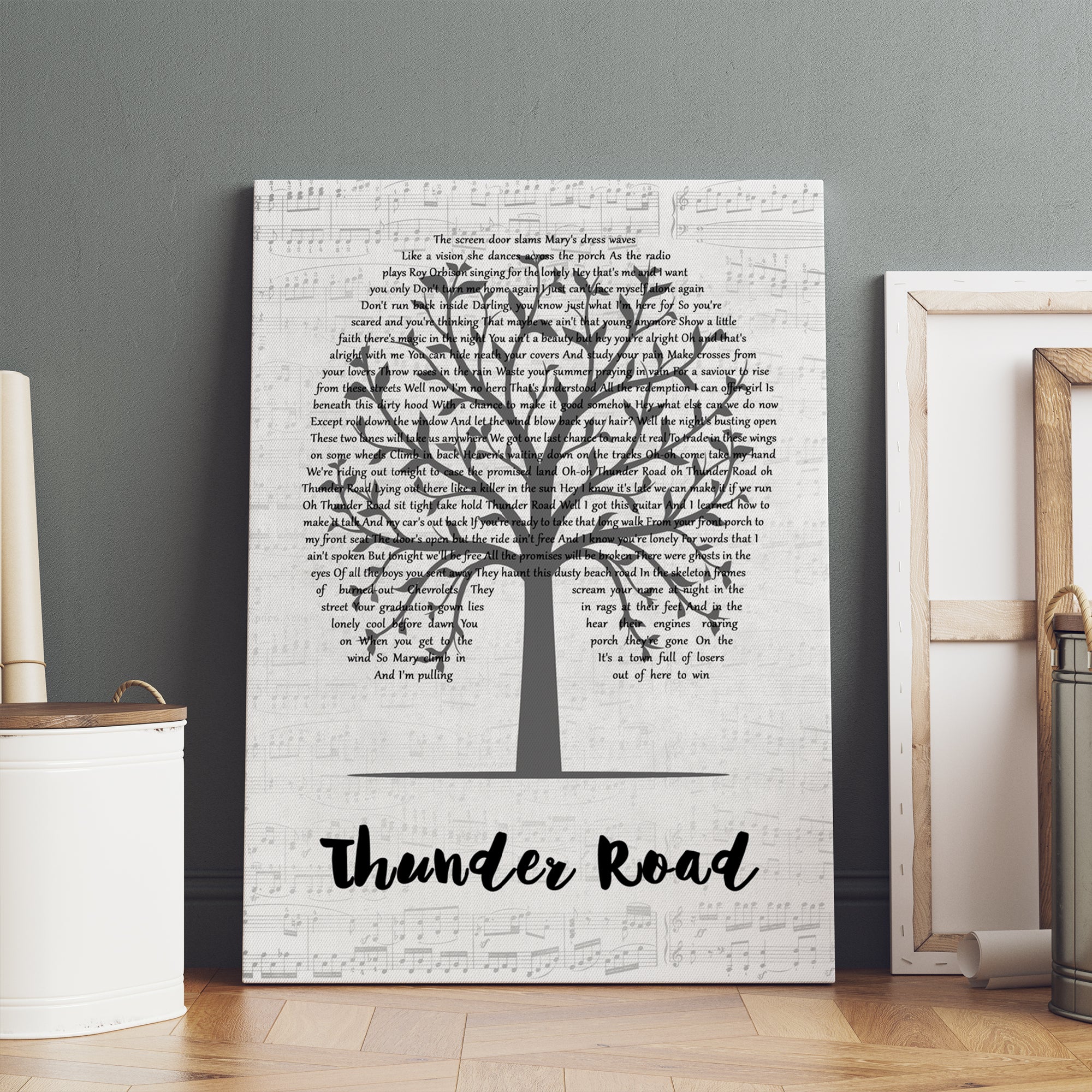 Bruce Springsteen Thunder Road Music Script Tree Song Lyric Art Print Canvas Print Framesin