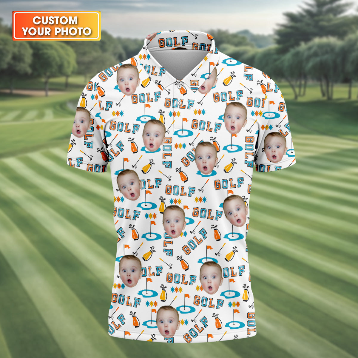 Custom Photo Golf Shirt, Funny Golf Polo Shirt, Best Golf Gifts For Men