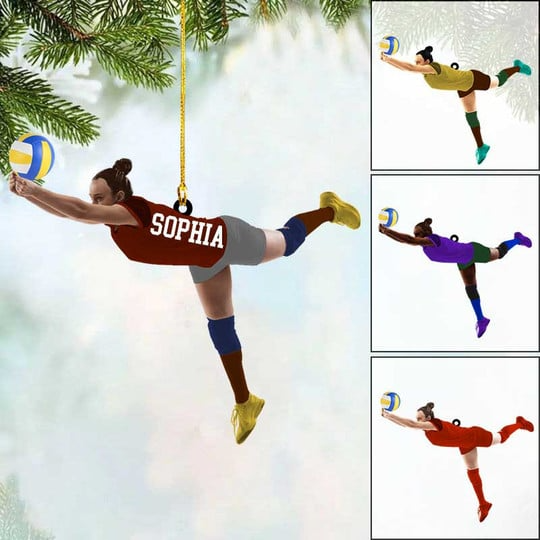 Personalized Volleyball Women Player Acrylic Ornament, Volleyball Player Gifts, Custom Christmas Ornament