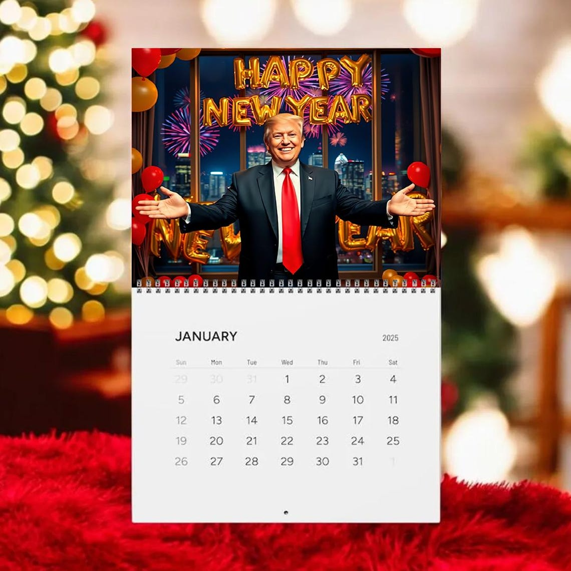 Trump2025 Happy New Year Wall Calendar, 47th US President Photo Calendar, Political Calendar, Patriotic Gift