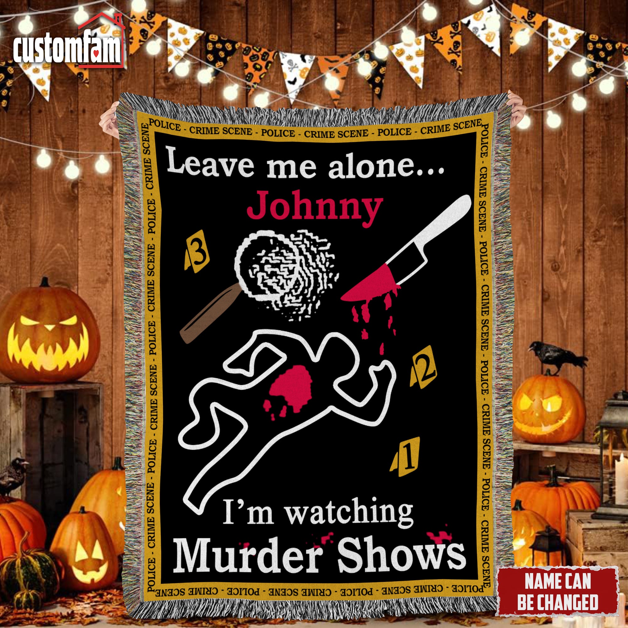 Leave Me Alone Custom Woven Blankets, Horror Halloween Gift – CustomFam
