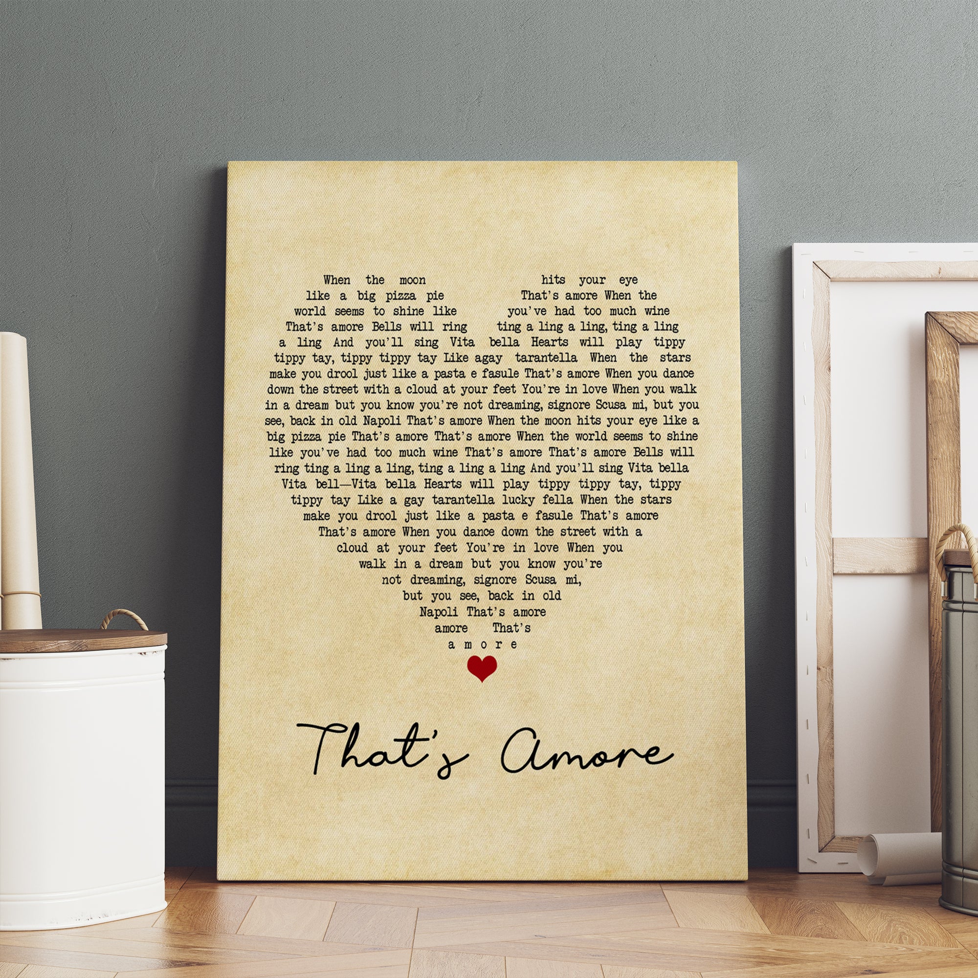 Dean Martin That's Amore Vintage Heart Song Lyric Music Art Print