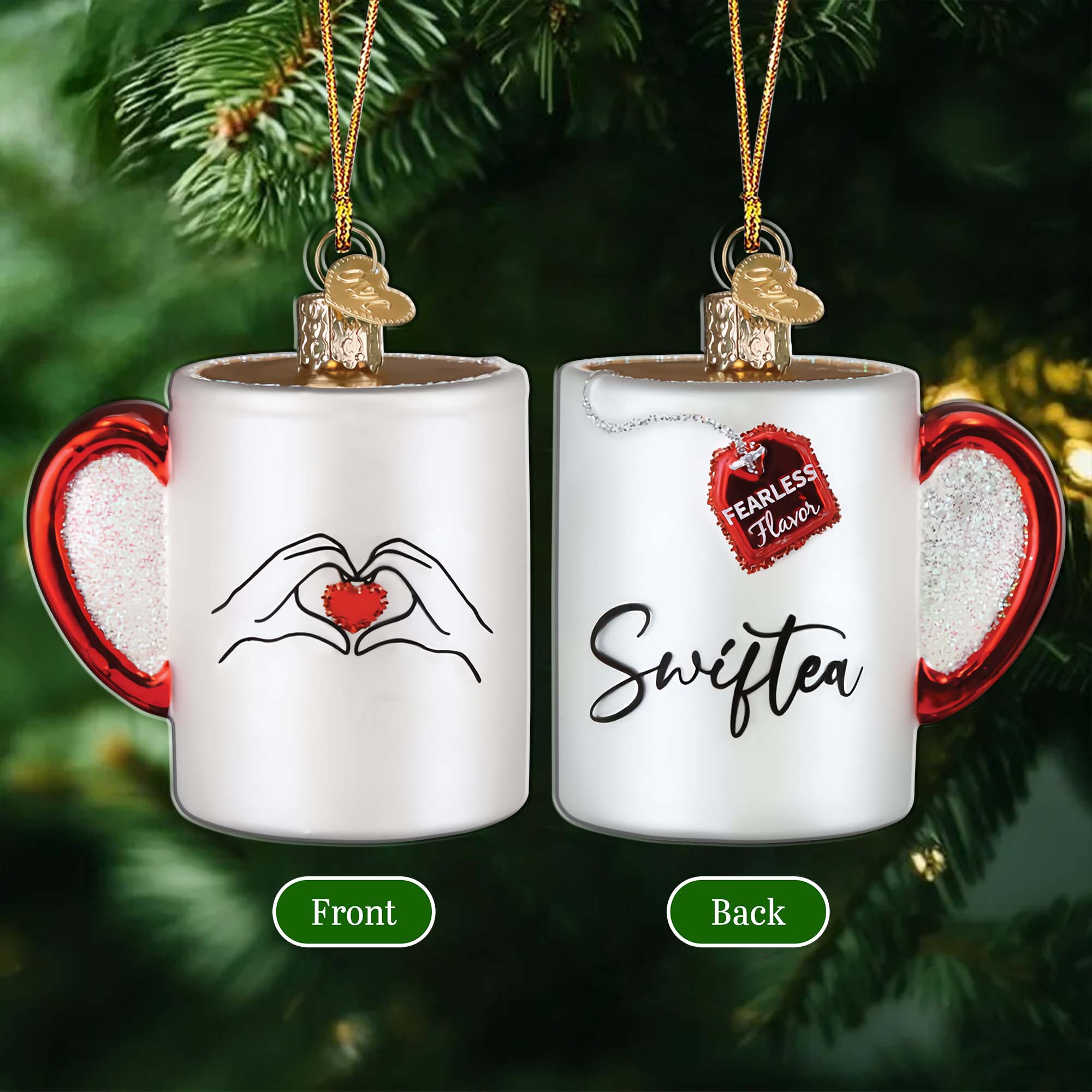 The Eras Tour 2024 Christmas Acrylic Ornament, Swiftea Mug Ornament, Gift For Swifties