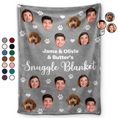 Custom Photo Cuddling Blanket, Pet Couples Fleece Blanket, Valentine's Day Gift For Couple