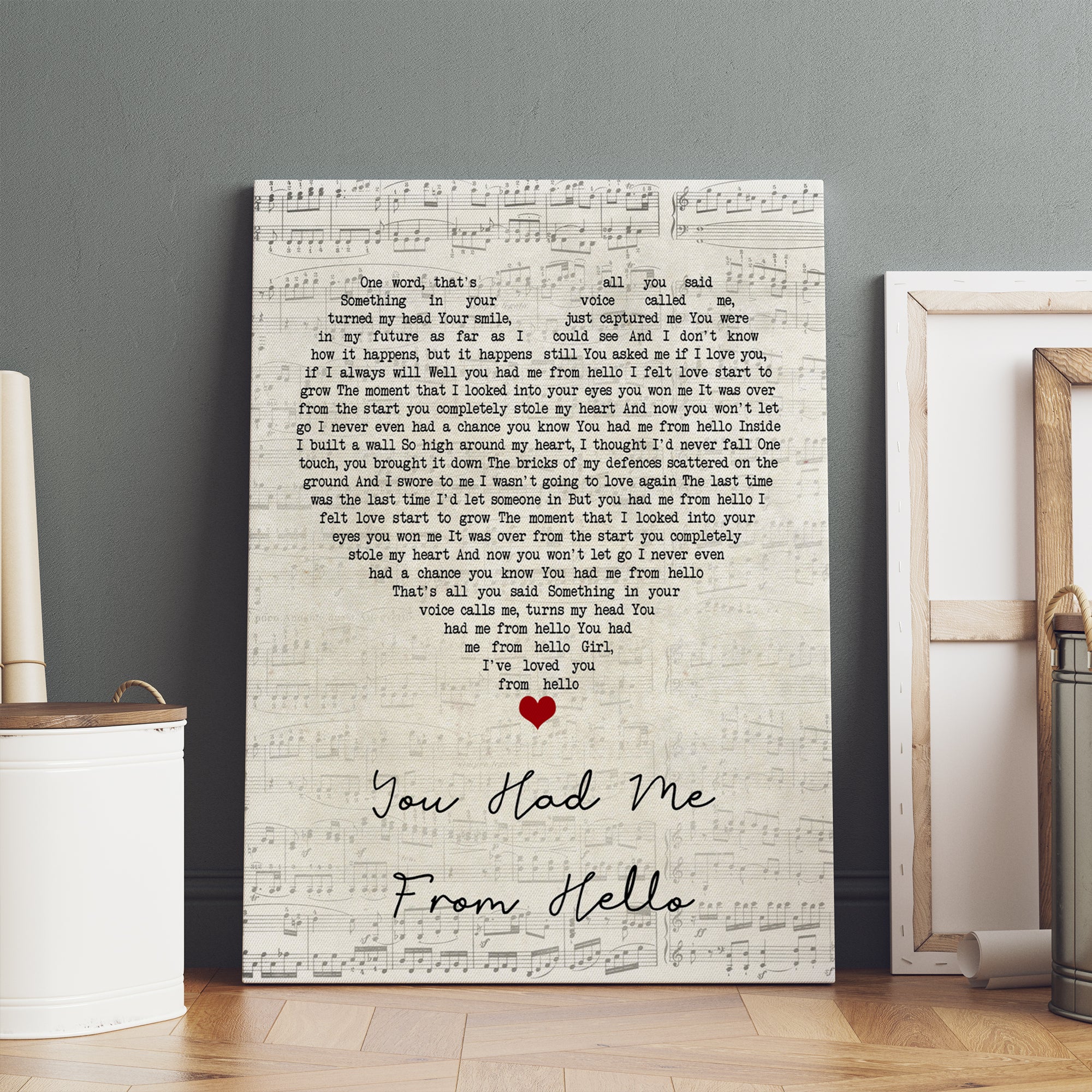 Kenny Chesney You Had Me From Hello Script Heart Song Lyric Music Art Print Canvas Print Frames