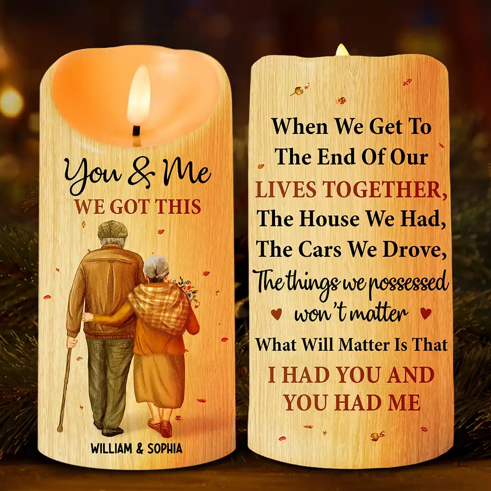 Old Couple You And Me We Got This Flameless LED Candle, Personalized Led Candles, Wedding Anniversary Gifts