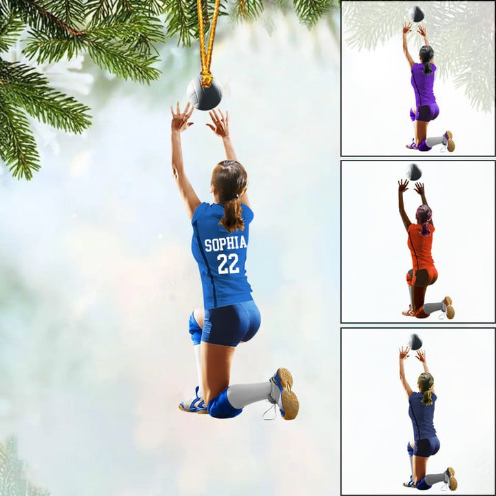 Personalized Female Volleyball Player Acrylic Ornament, Volleyball Ornament, Sport Ornament