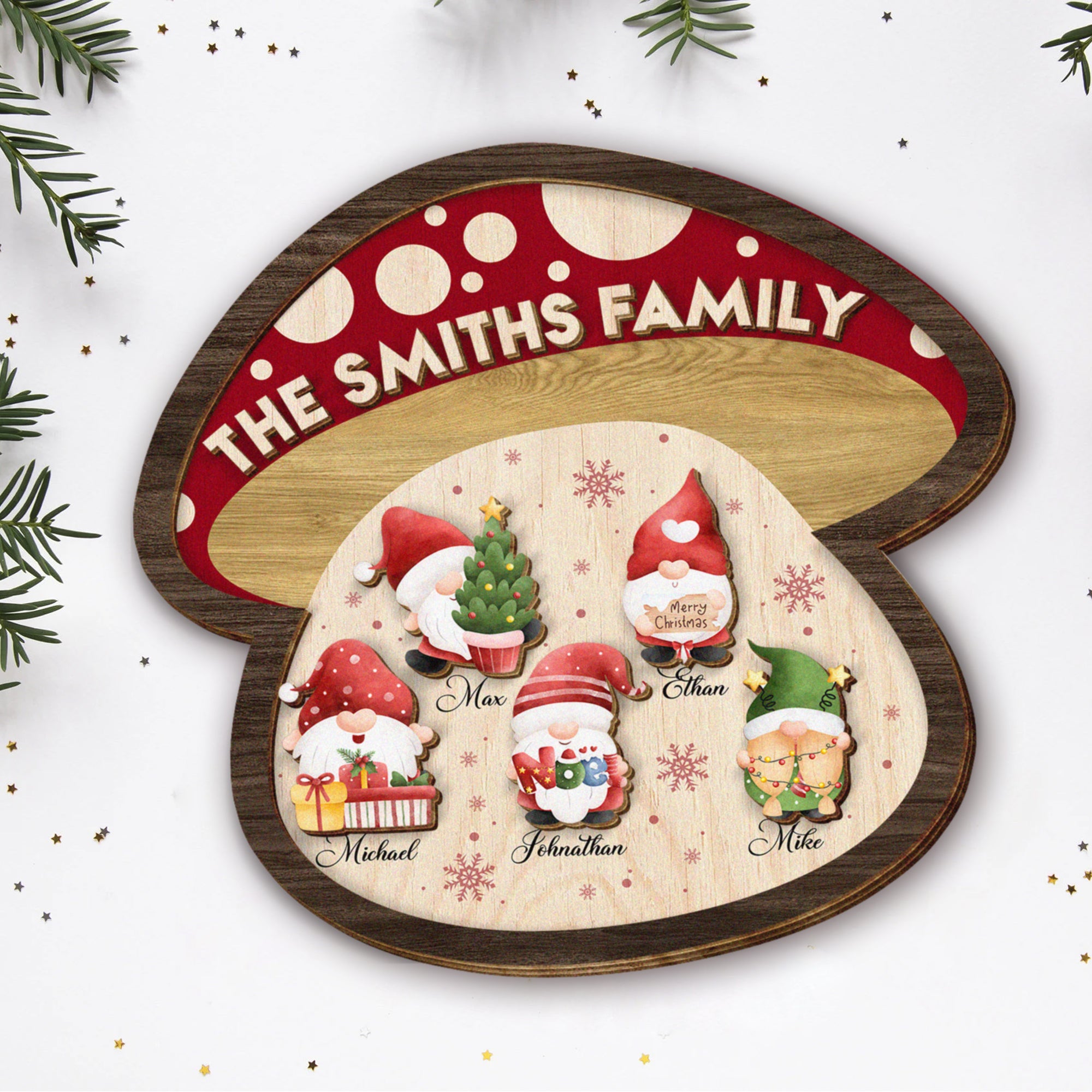 Personalized Dwarf Family Christmas Wood Sign, Christmas Home Decor