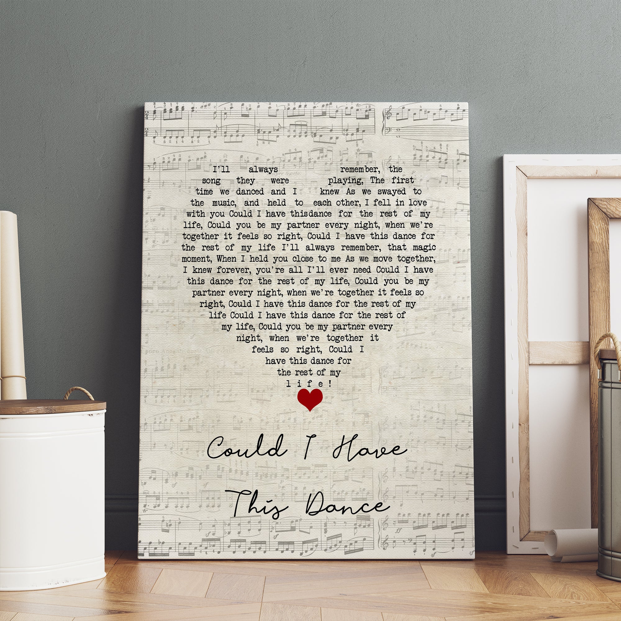 Anne Murray Could I Have This Dance Script Heart Song Lyric Art Print Canvas Print Frames