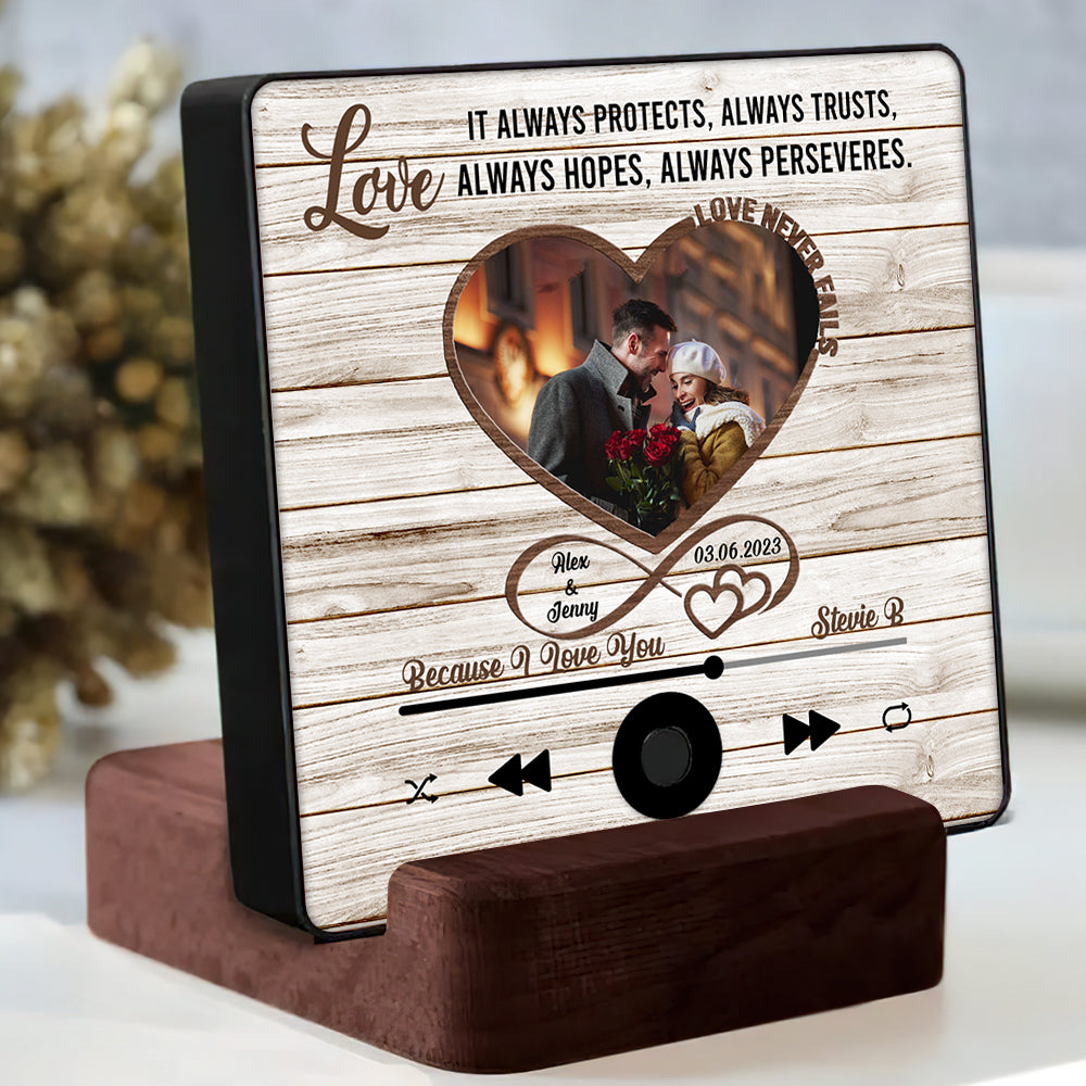 Custom Photo Music Fridge Magnet, Valentine Gift For Couple