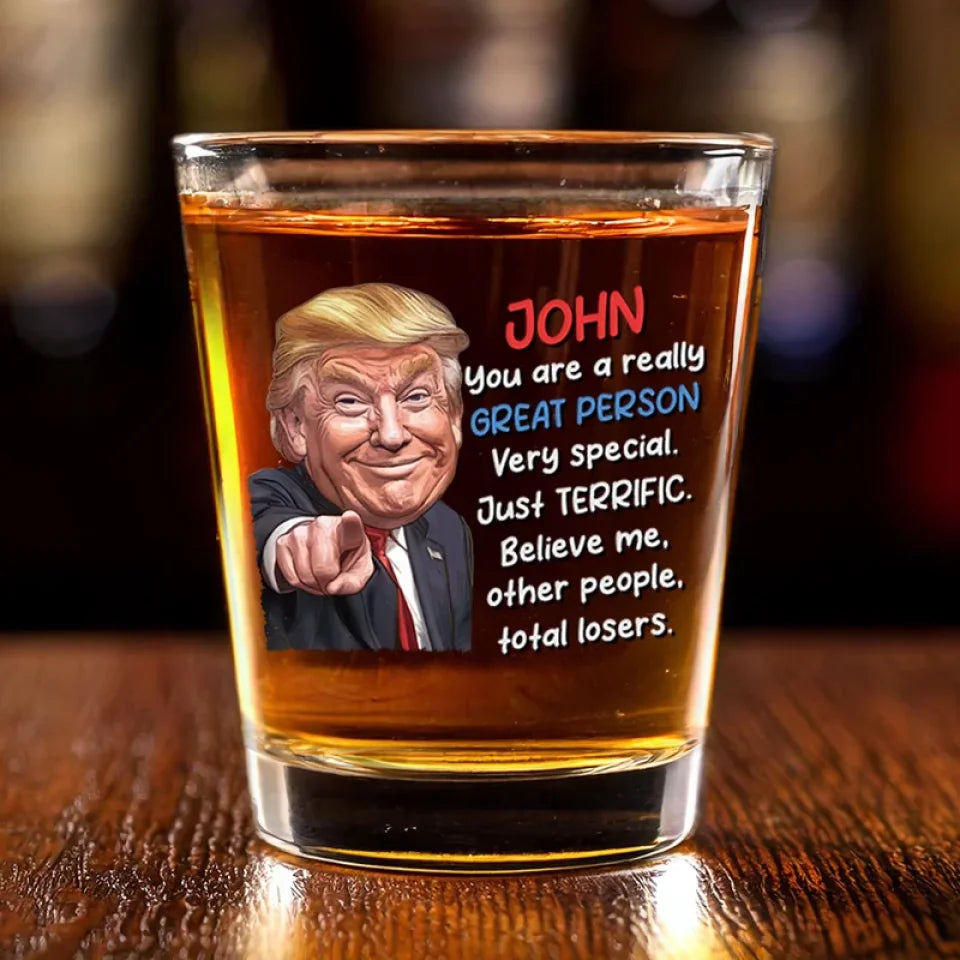 Trump2024 Maga Whiskey Glass, Funny Wine Glass, Dad Christmas Gift, Cool Gifts for Dad